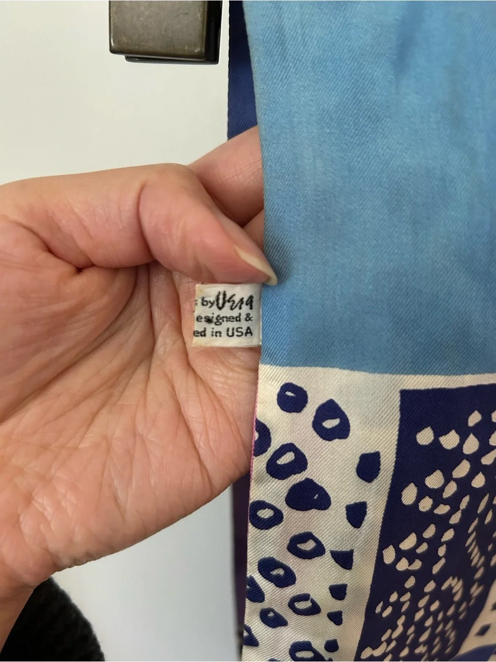 Vintage silk patchwork print scarf